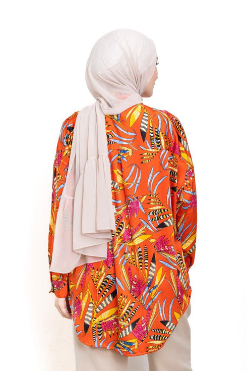 Orange P - Satin Over Size Shirt Style 1 - Khotwh